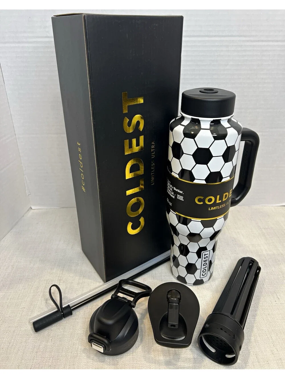Coldest Limitless Bottle 46oz Insulated Tumbler w/ Handle Pursuit of Winning 4pc